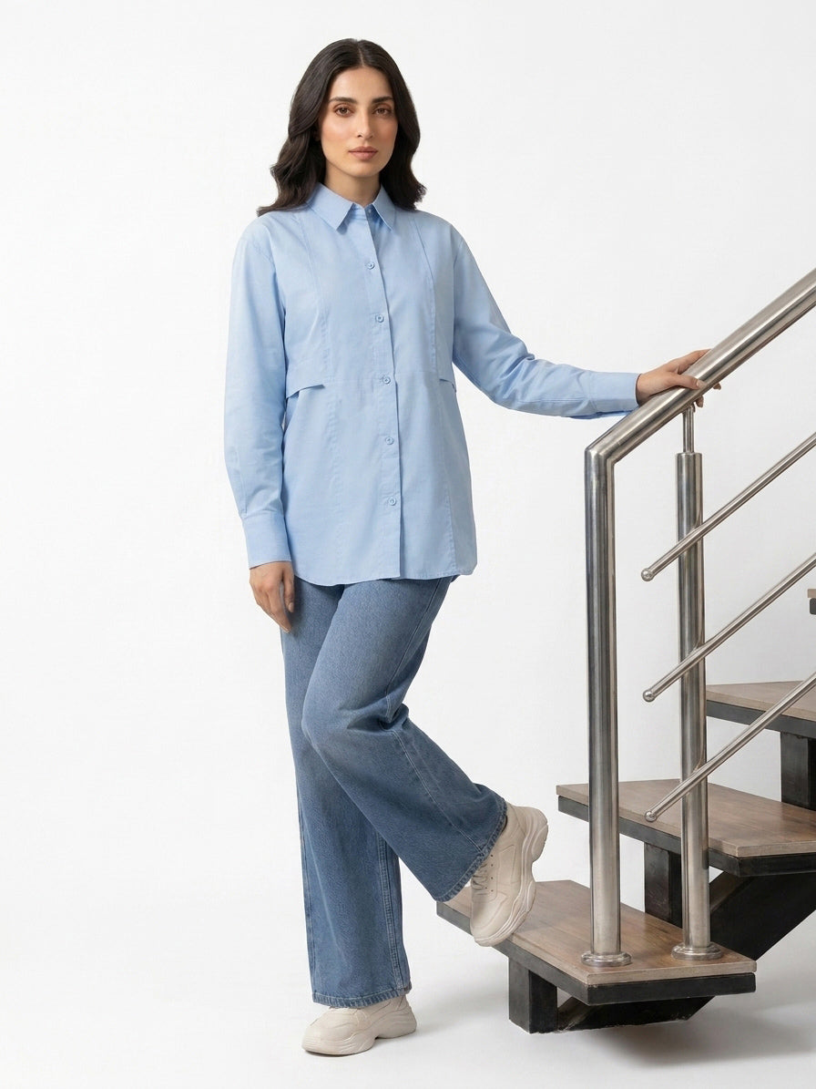 Luna Sky Stitched Solid 1 Piece Shirt