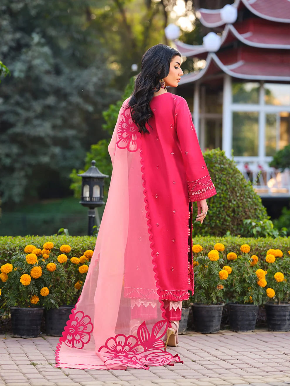 MLL-06 CRIMSON ROSE Unstitched 3 Piece Luxury Lawn