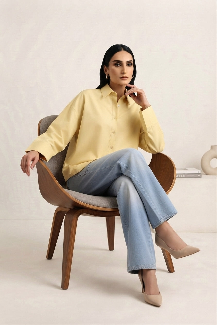 Lemon Zest Stitched Solid 1 Pcs Shirt