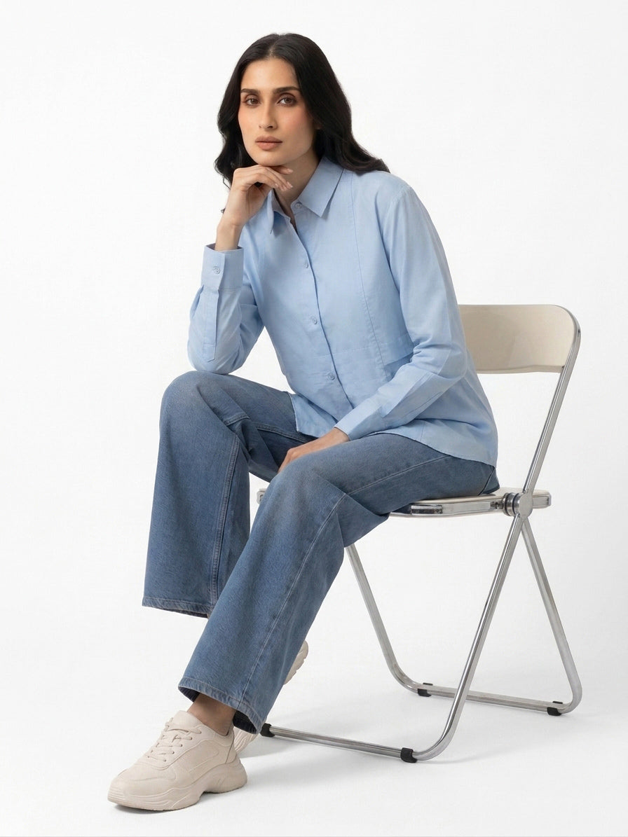 Luna Sky Stitched Solid 1 Piece Shirt
