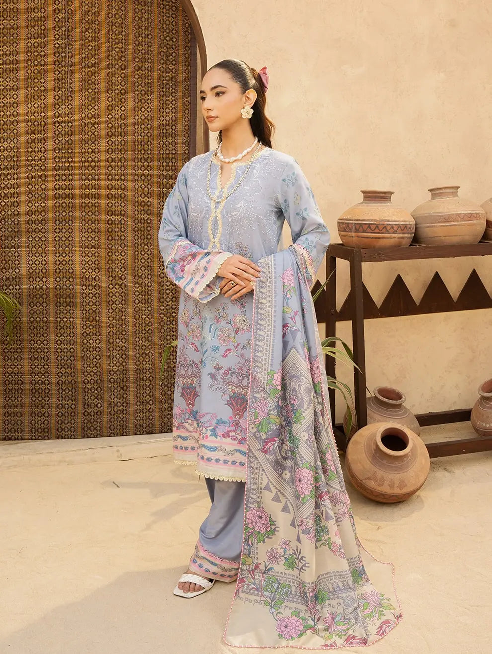 DP-06A Unstitched 3 Pcs Printed Cambric