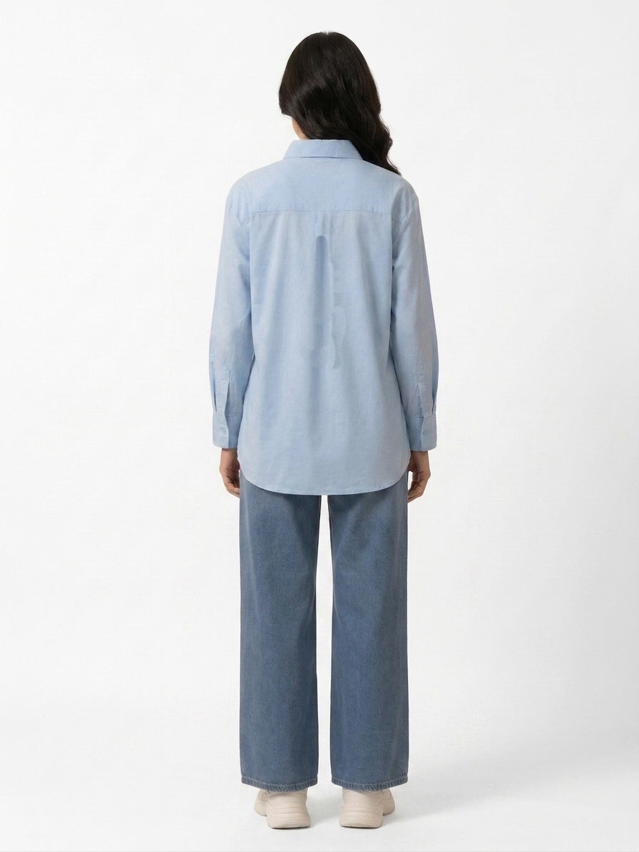 Luna Sky Stitched Solid 1 Piece Shirt