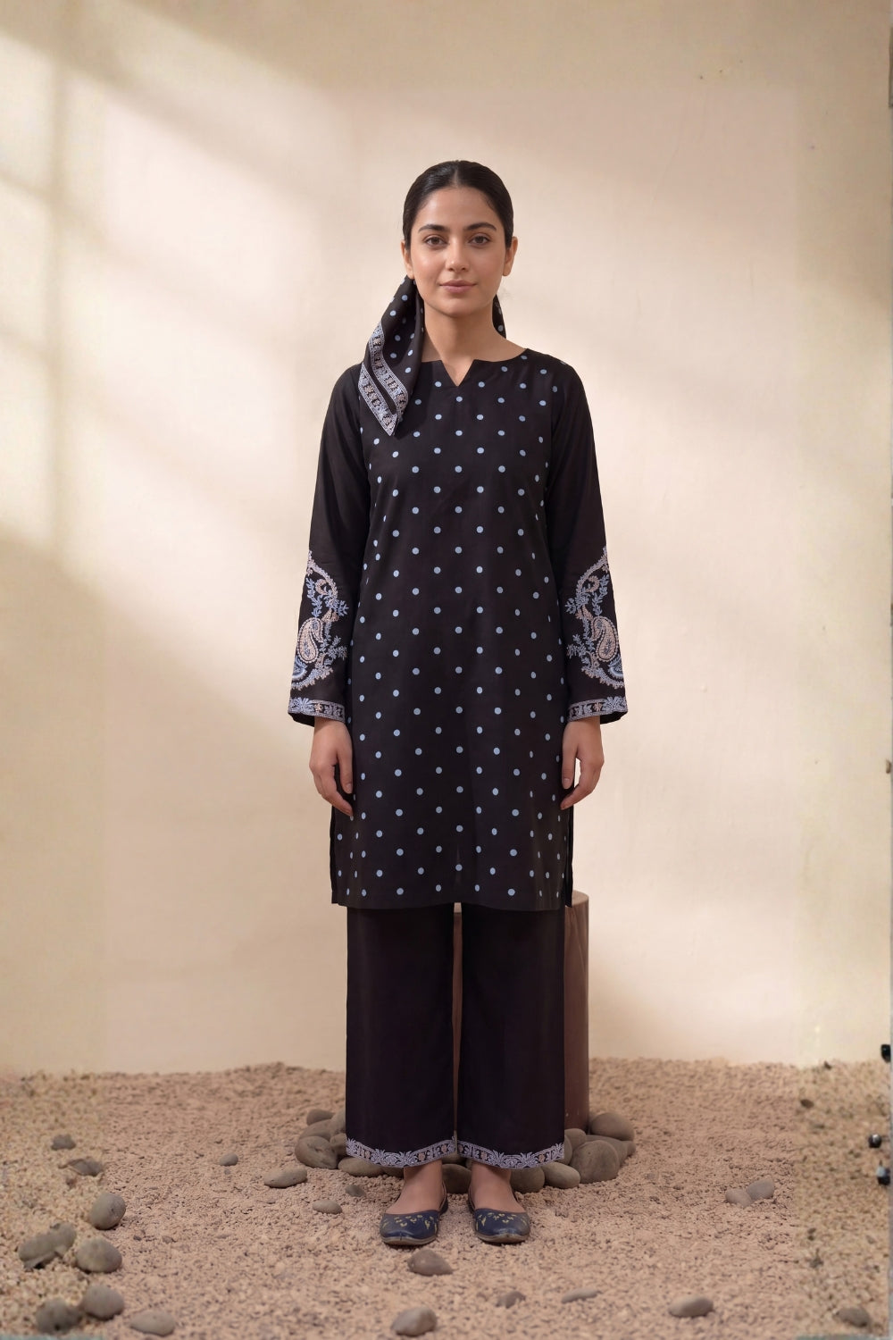 MFP-26-E008 - 2 Peice - Embroidered Viscose Suit