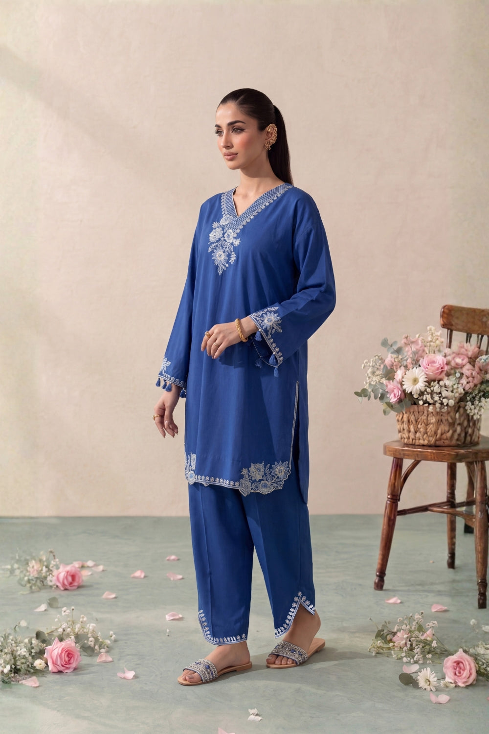 MFP-26-E009 - 2 Peice - Embroidered Viscose Suit