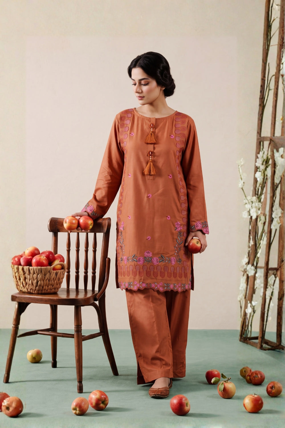 MFP-26-E002 - 2 Peice - Embroidered Viscose Suit