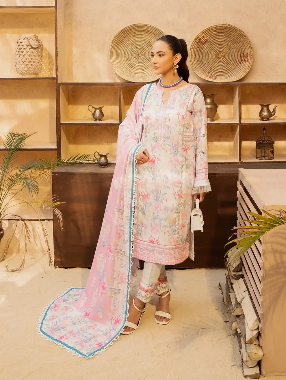 DP-04B  Unstitched 3 Pcs Printed Cambric