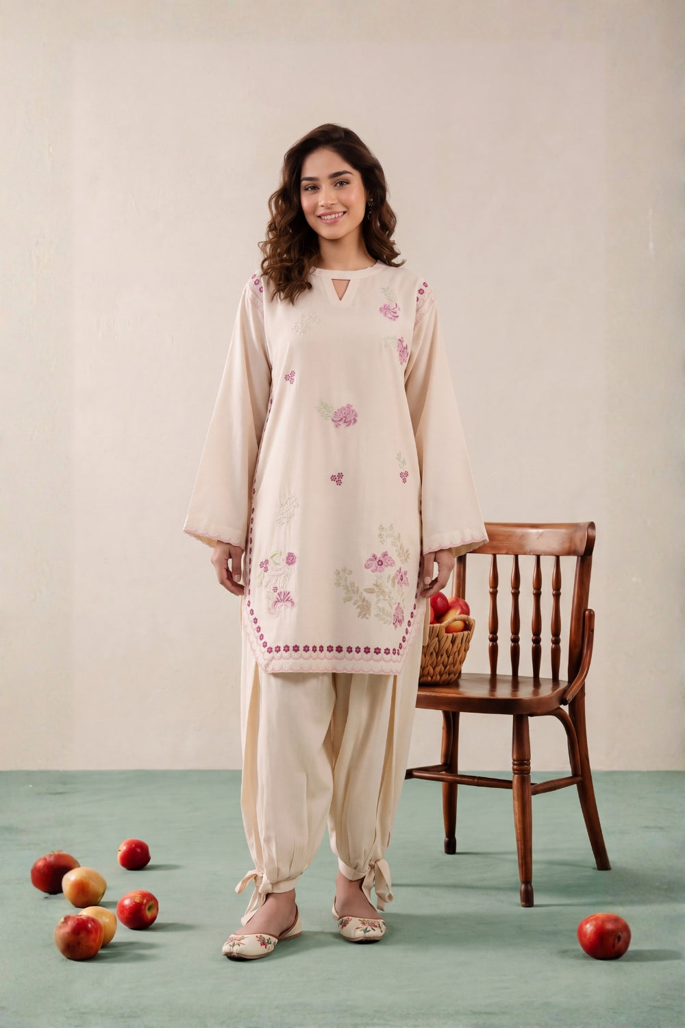 MFP-26-E007 - 2 Peice - Embroidered Viscose Suit