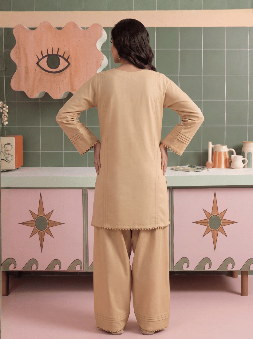 Sandstone Grace Stitched Solid 2 Piece Suit