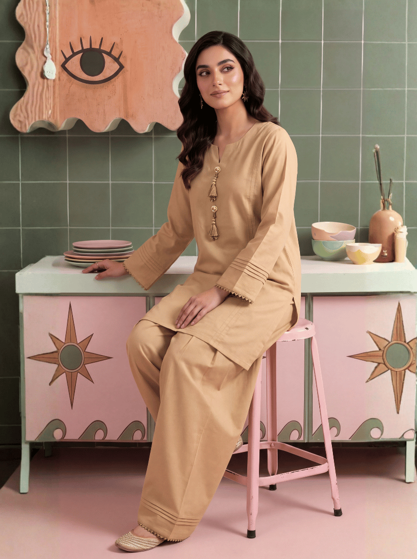 Sandstone Grace Stitched Solid 2 Piece Suit