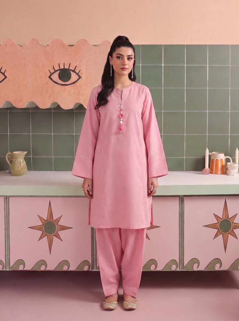 Blush Seretiny Stitched Solid 2 Piece Suit