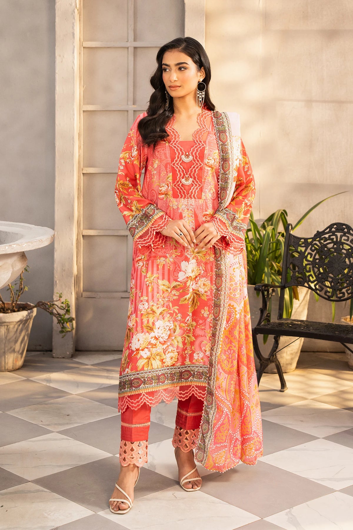SP-02B Unstitched 3 Pcs  Printed Cambric