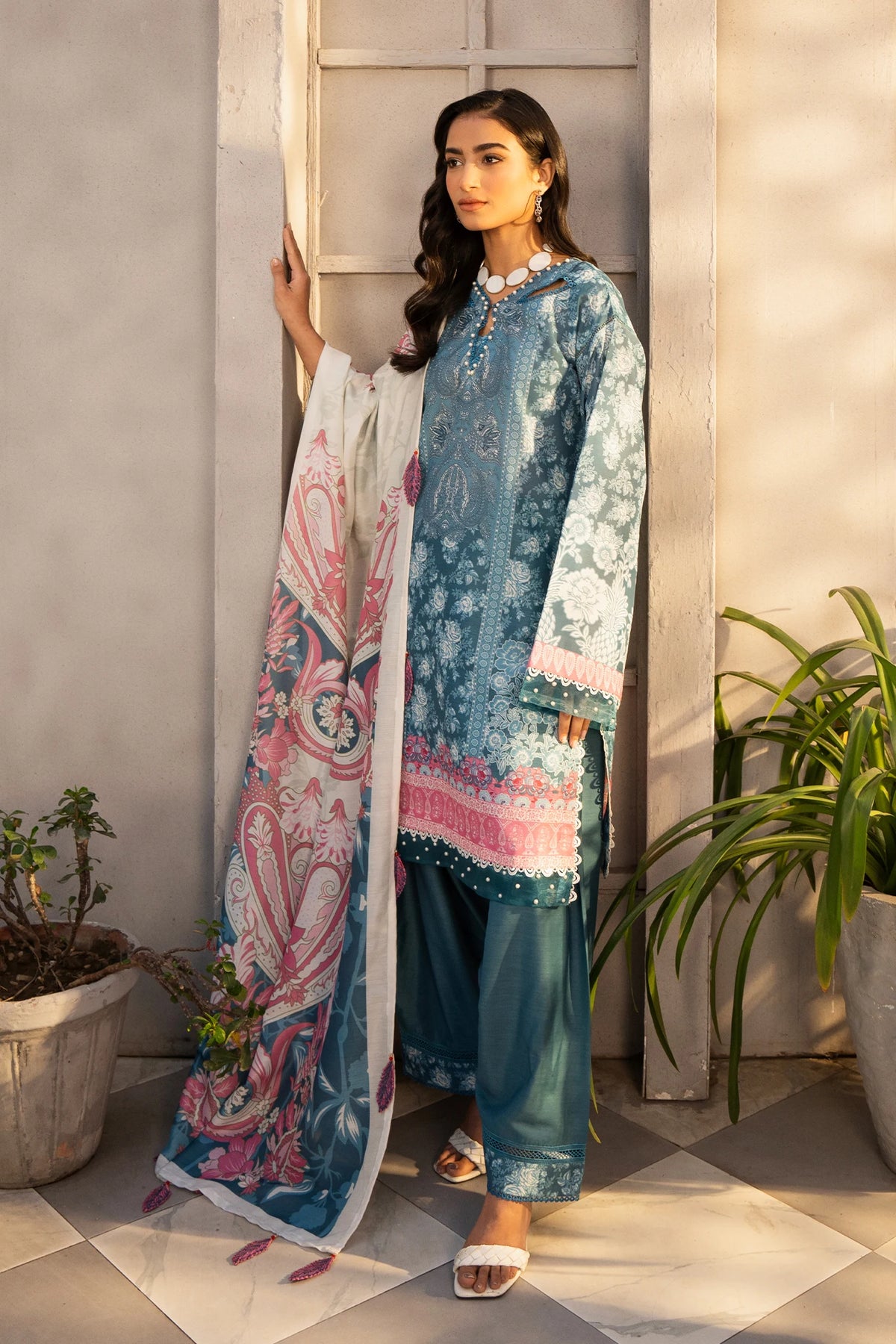 SP-06B Unstitched 3 Pcs  Printed Cambric