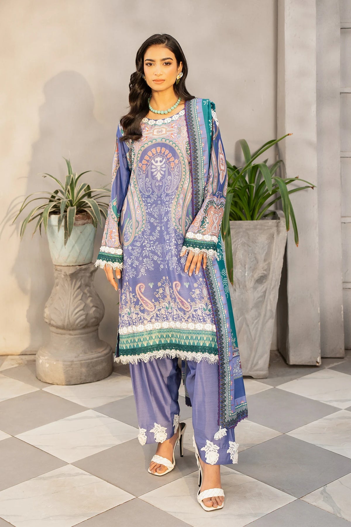 SP-04B Unstitched 3 Pcs  Printed Cambric