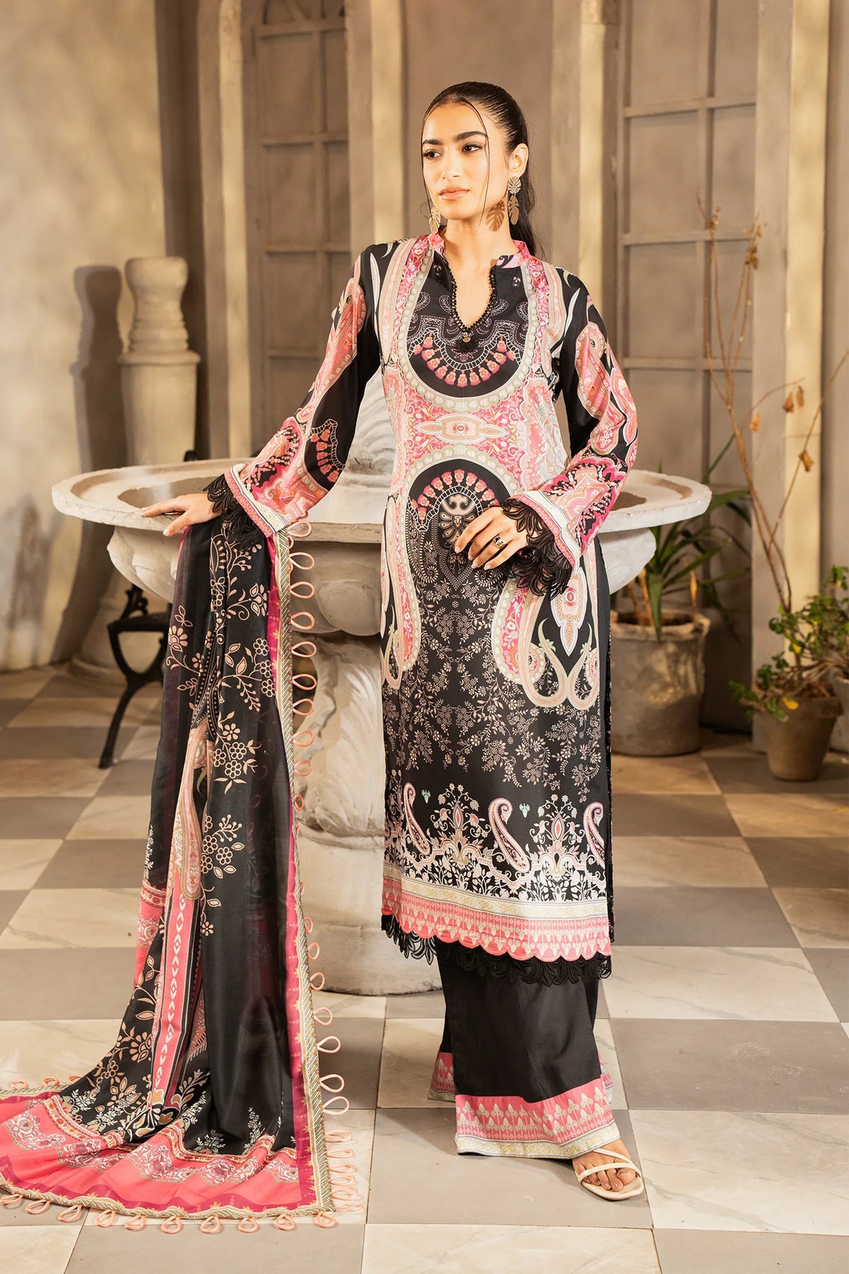 SP-04A Unstitched 3 Pcs  Printed Cambric