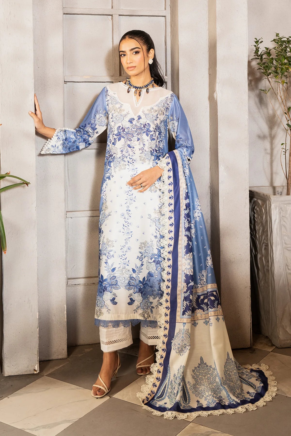 SP-01B Unstitched 3 Pcs   Printed Cambric
