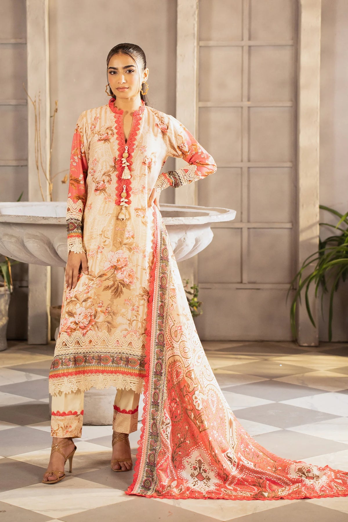 SP-02A Unstitched 3 Pcs Printed Cambric