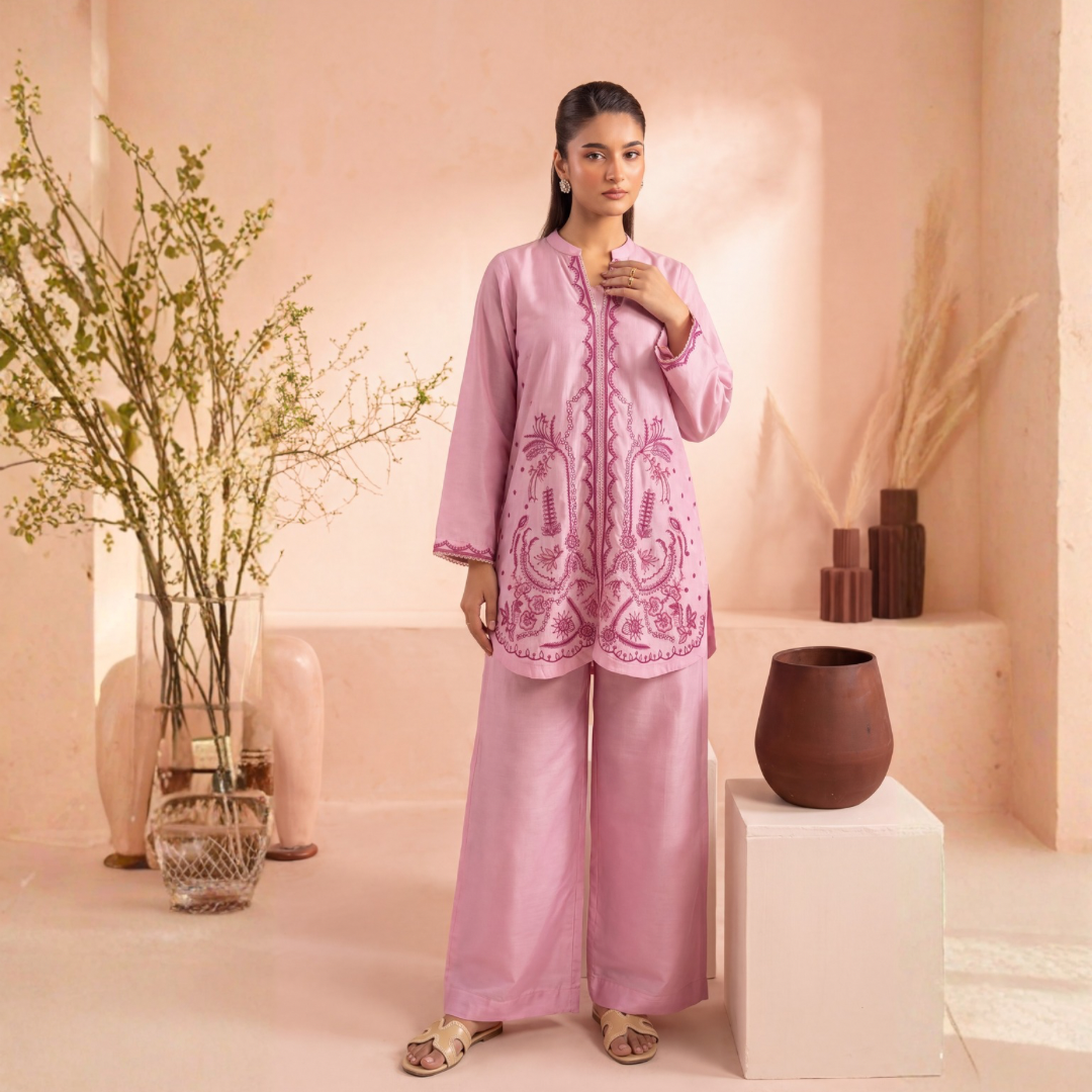 MFP-26-E004- 2 Peice - Embroidered Viscose Suit