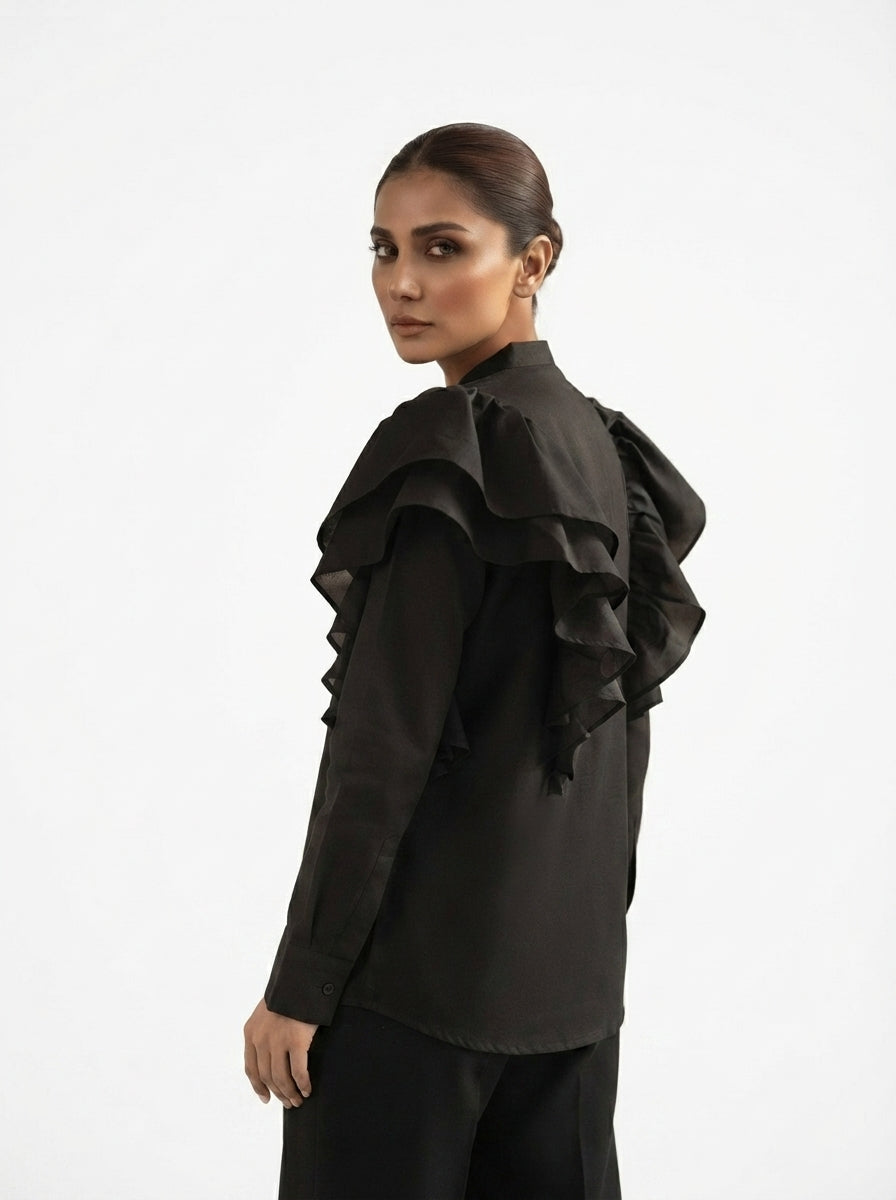 Noir Grace Stitched Solid 1 Pcs Shirt