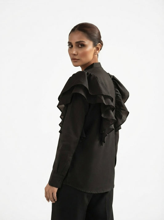 Noir Grace Stitched Solid 1 Pcs Shirt