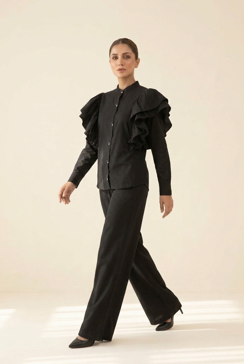 Noir Grace Stitched Solid 1 Pcs Shirt
