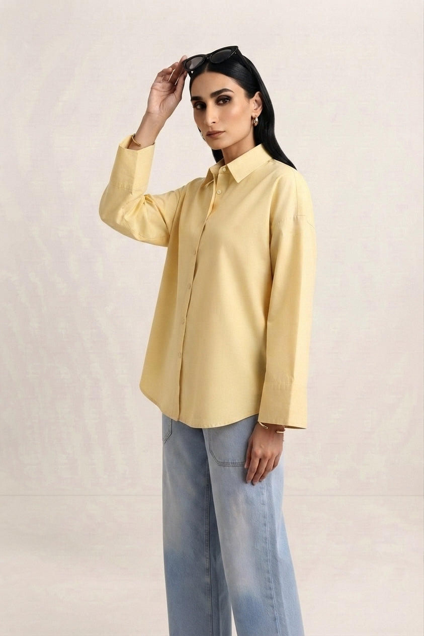 Lemon Zest Stitched Solid 1 Pcs Shirt