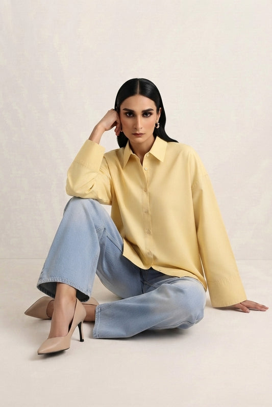 Lemon Zest Stitched Solid 1 Pcs Shirt