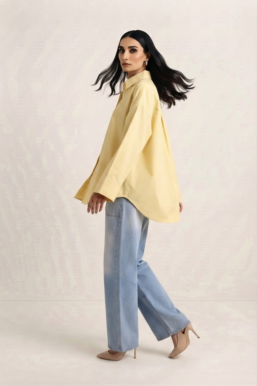 Lemon Zest Stitched Solid 1 Pcs Shirt