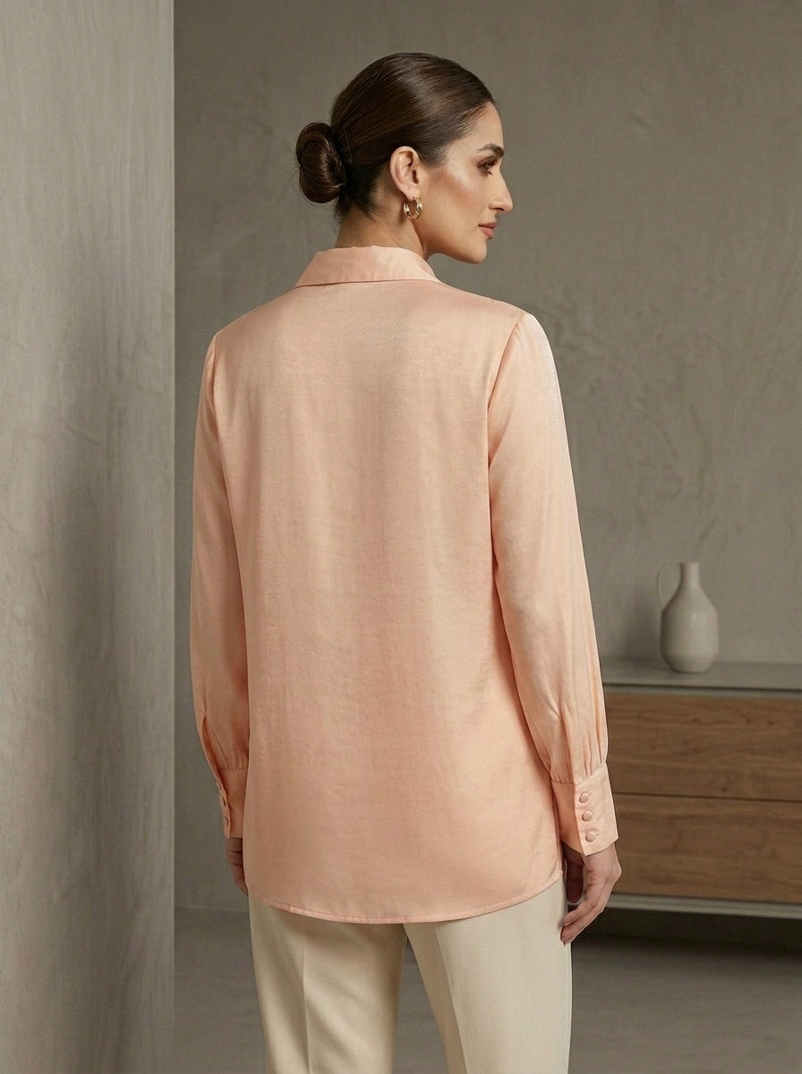 Nude Heaven Stitched Solid 1 Piece Shirt