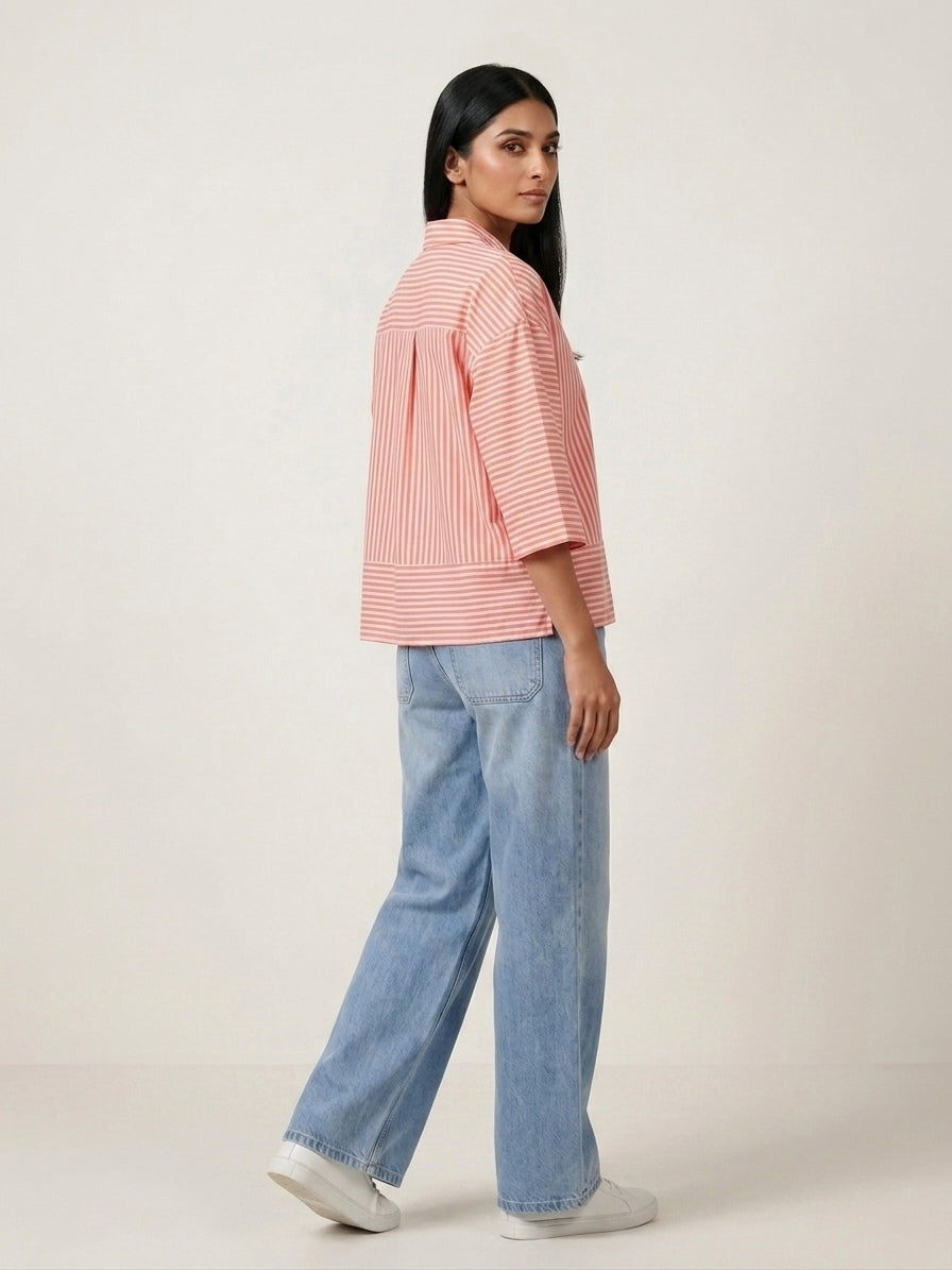 Strawberry Strip Stitched 1 Piece Shirt