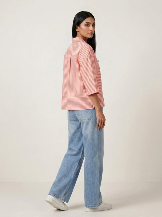 Strawberry Strip Stitched 1 Piece Shirt