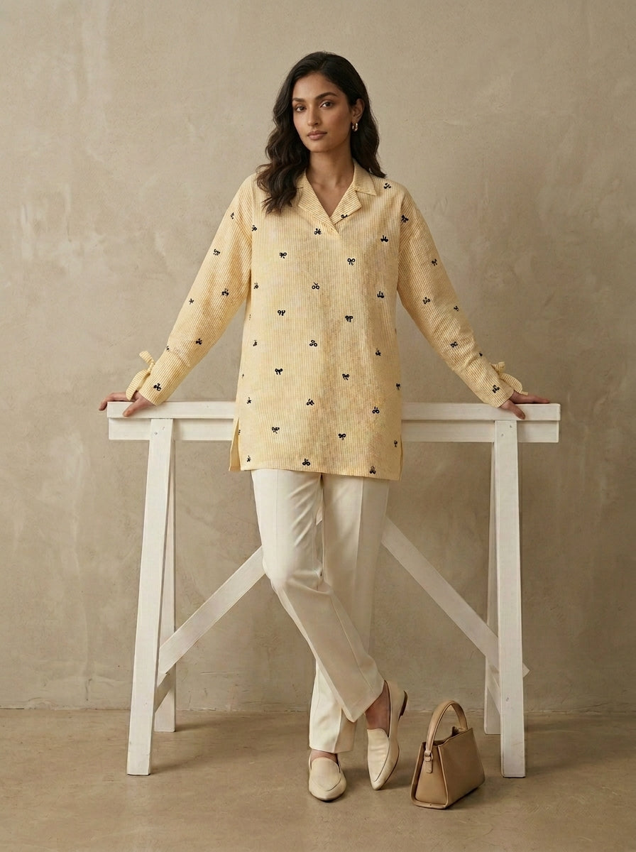 Daffodil Wisper Stitched Printed 1 Piece Shirt