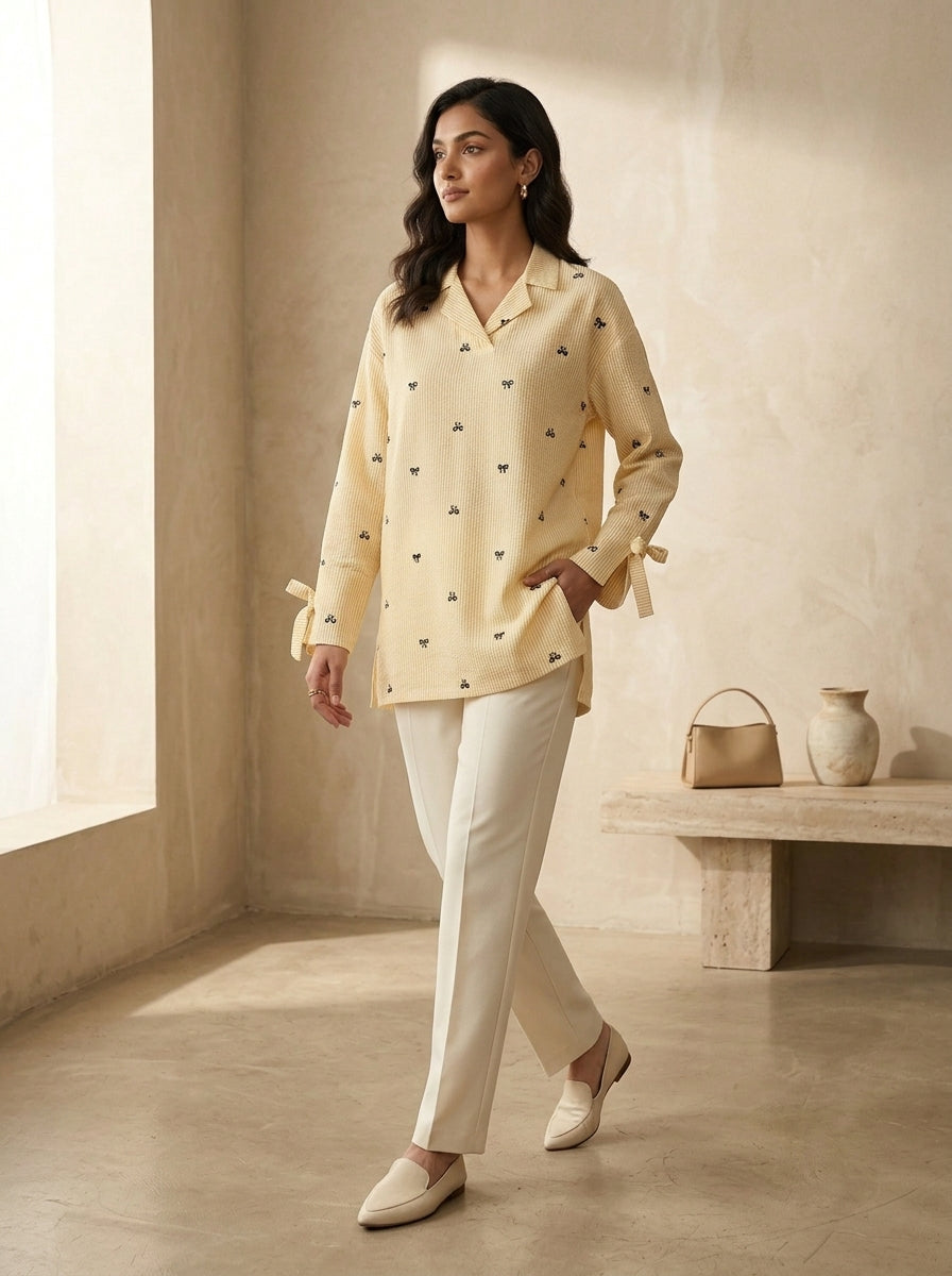 Daffodil Wisper Stitched Printed 1 Piece Shirt